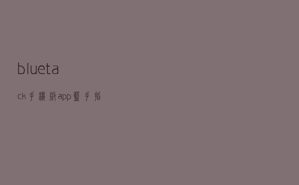 bluetack手机版app（蓝手指安卓模拟器BlueStack怎么用）