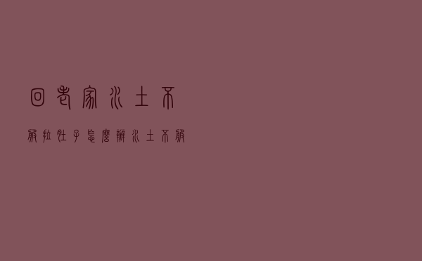 回老家水土不服拉肚子怎么办（水土不服拉肚子怎么办）