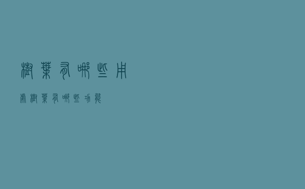 树叶有哪些用处（树叶有哪些功能）