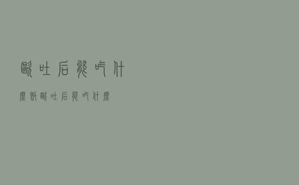 呕吐后能吃什么饭（呕吐后能吃什么）
