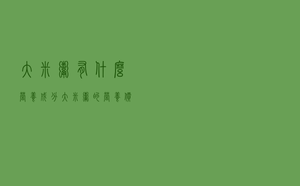 大米粥有什么营养成分（大米粥的营养价值高吗）
