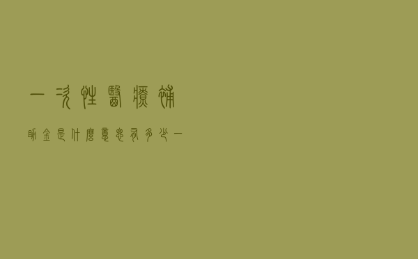 一次性医疗补助金是什么意思有多少（一次性医疗补助金是什么意思）