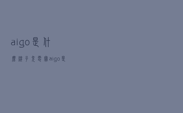 aigo是什么牌子充电宝（aigo是什么牌子）