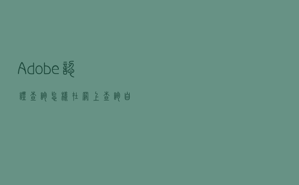 Adobe认证查询（怎样在网上查询自己的adobe 设计师认证）