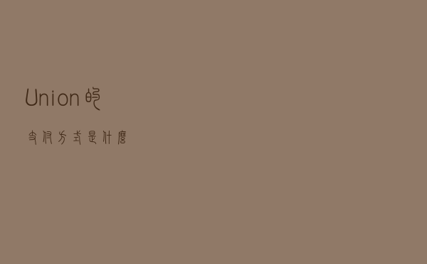 Union的支付方式是什么？