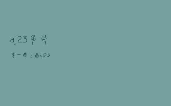 aj23多少钱一双正品（aj23）