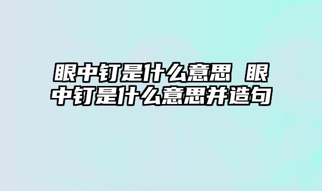 眼中钉是什么意思 眼中钉是什么意思并造句