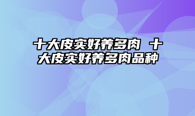 十大皮实好养多肉 十大皮实好养多肉品种