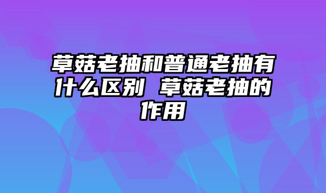 草菇老抽和普通老抽有什么区别 草菇老抽的作用