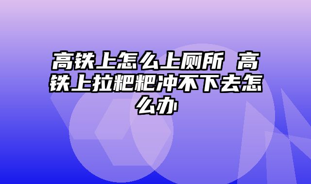 高铁上怎么上厕所 高铁上拉粑粑冲不下去怎么办