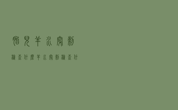 胎儿羊水穿刺检查什么（羊水穿刺检查什么）