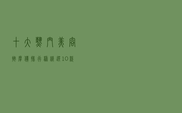 十大热门美容按摩仪排行榜（精选10款好用的美容按摩仪推荐）