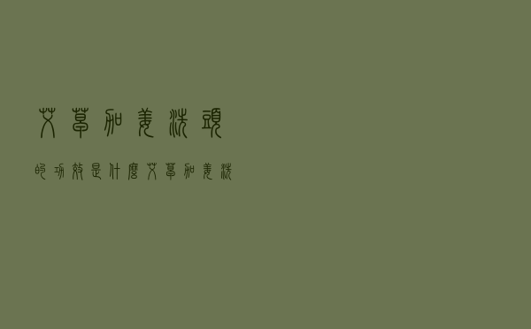 艾草加姜洗头的功效是什么（艾草加姜洗头的功效）