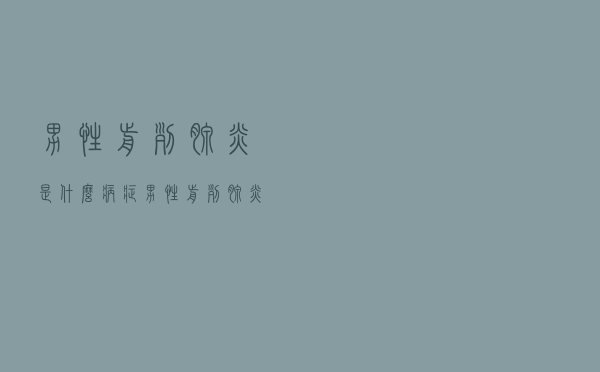 男性前列腺炎是什么病症（男性前列腺炎是什么病）