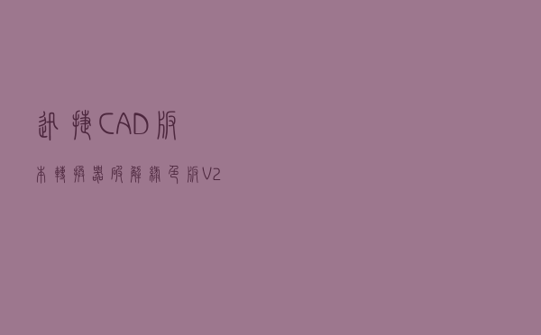 迅捷CAD版本转换器破解绿色版 V2021 永久VIP版（迅捷CAD版本转换器破解绿色版 V2021 永久VIP版功能简介）