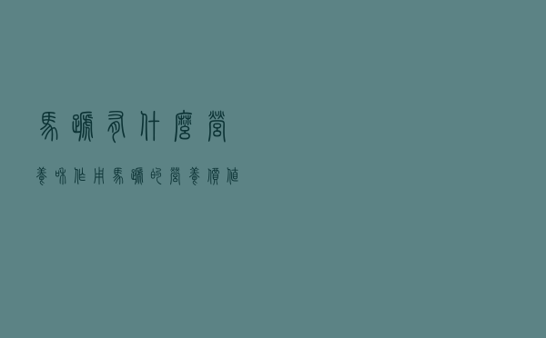 马蹄有什么营养和作用（马蹄的营养价值 马蹄的作用及功效有哪些）