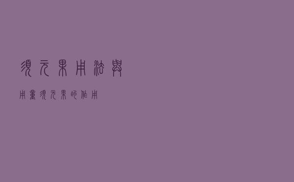 须元果用法与用量（须元果的作用）