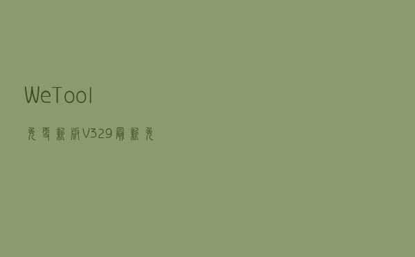 WeTool免更新版 V329 最新免费版（WeTool免更新版 V329 最新免费版功能简介）