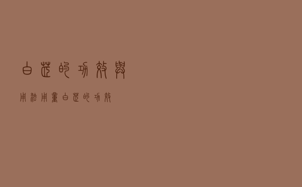 白芷的功效与用法用量（白芷的功效）