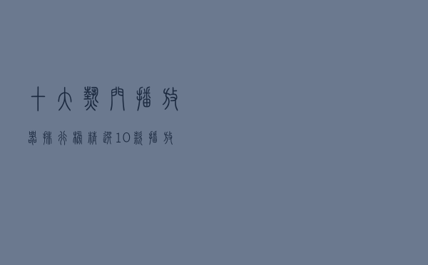 十大热门播放器排行榜（精选10款播放器品牌产品）