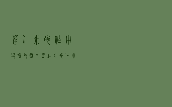 薏仁米的作用与功效图片（薏仁米的作用）