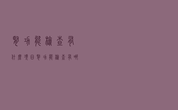 肾功能检查有什么项目（肾功能检查有哪些项目）